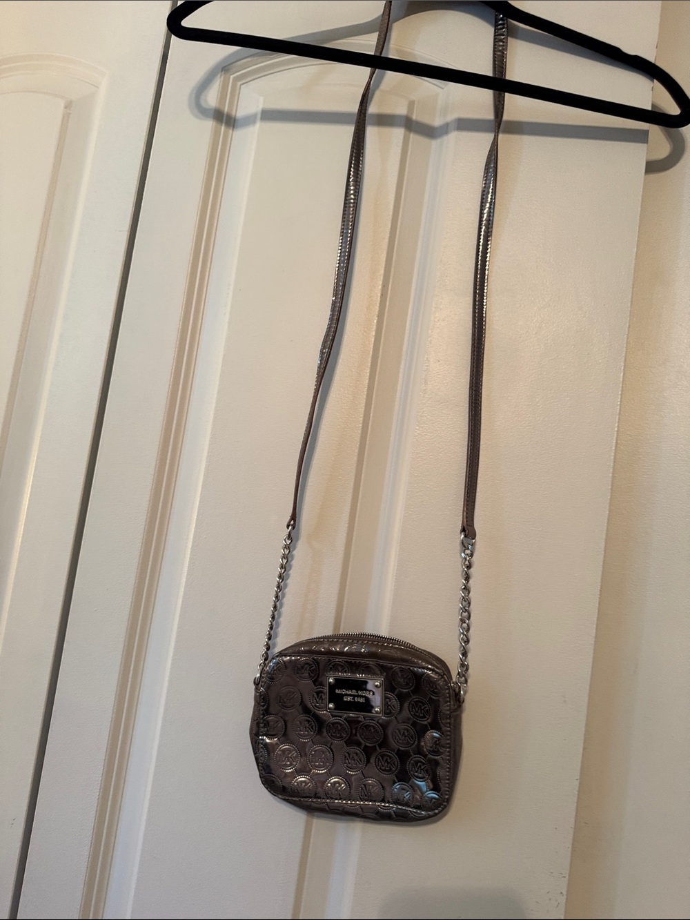 Michael Kors Collectible Metallic Silver  Crossbody Bag